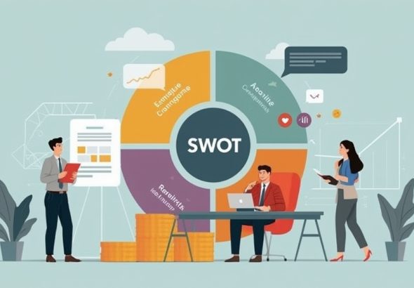 Lucid_Realism_Gambar_realistis_dari_Cara_Analisis_SWOT_Sederha_0